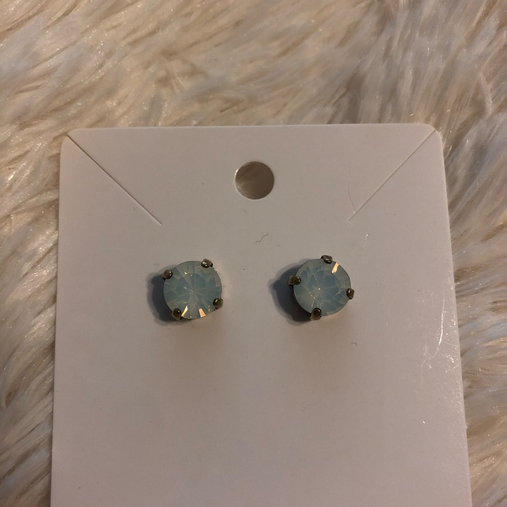 Francescas opalish sparkly large stud earrings